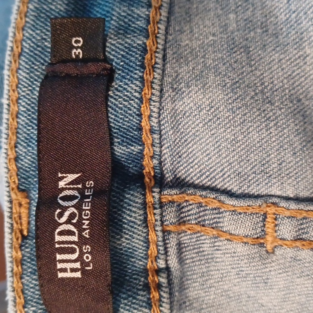 Hudson Barbara Super Skinny Jeans Size 30 high rise distressed Faded Blue - Picture 4 of 16